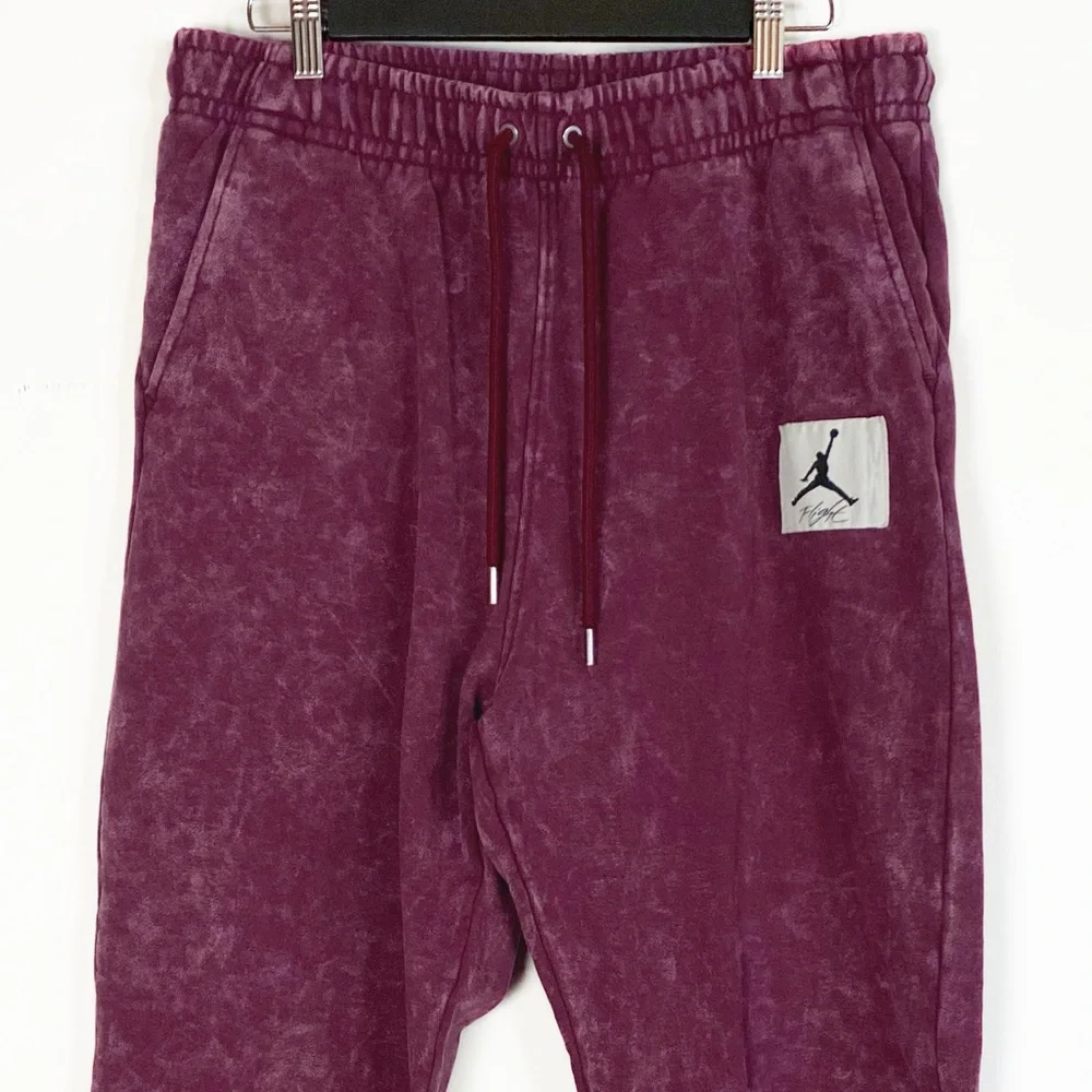 Jordan Flight Fleece Mens Washed Pants Maroon Jogger Pants size L